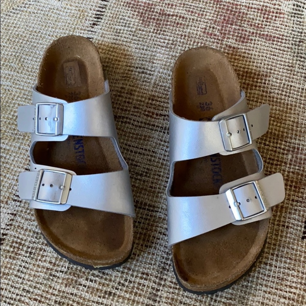 Silver Birkenstock Sandals